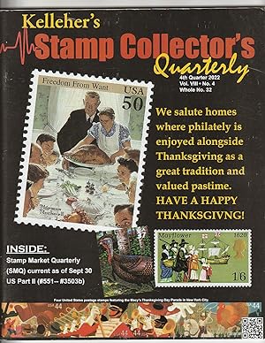 Seller image for Kelleher's Stamp Collector's Quarterly; 4th Quarter 2022; Volume VIII, Number 4; Whole Number 32 for sale by Ray Dertz