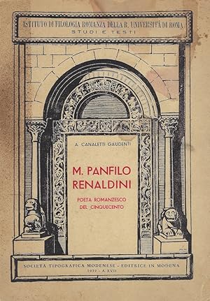 M. Panfilo Renaldini poeta romanzesco del Cinquecento