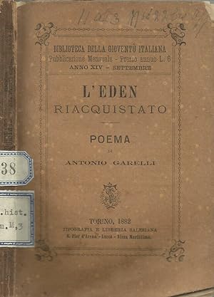 Bild des Verkufers fr L'Eden riacquistato zum Verkauf von Biblioteca di Babele