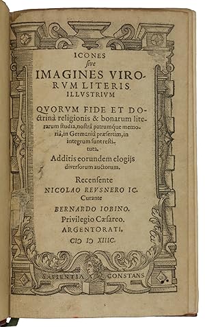 Seller image for Icones imagines virorum literis illustrium. for sale by Antiquariat INLIBRIS Gilhofer Nfg. GmbH