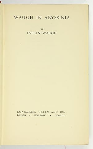 Seller image for Waugh in Abyssinia. for sale by Antiquariat INLIBRIS Gilhofer Nfg. GmbH