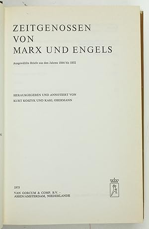 Bild des Verkufers fr Zeitgenossen von Marx und Engels. Ausgewhlte Briefe aus den Jahren 1844 bis 1852. zum Verkauf von Antiquariat INLIBRIS Gilhofer Nfg. GmbH