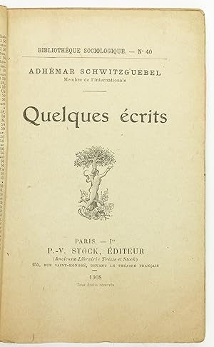 Seller image for Quelques crits. for sale by Antiquariat INLIBRIS Gilhofer Nfg. GmbH