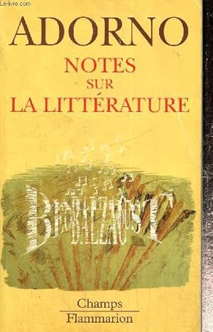 Image du vendeur pour Notes sur la littrature (Collection "Champs", n430) mis en vente par Le-Livre