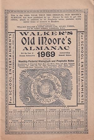 Bild des Verkufers fr Walker's Original Old Moore's Almanac, for the Year of Human Redemption 1969 zum Verkauf von Kenneth Mallory Bookseller ABAA