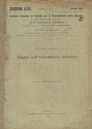 Seller image for Saggio sull'ordinamento adriatico for sale by Romanord