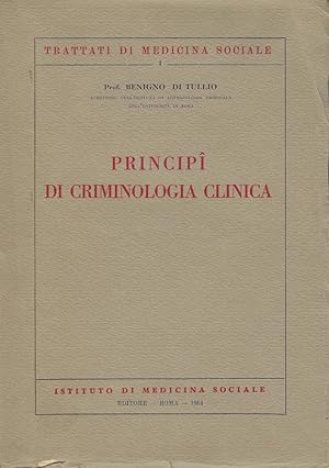 Bild des Verkufers fr Principi di criminologia clinica zum Verkauf von Romanord
