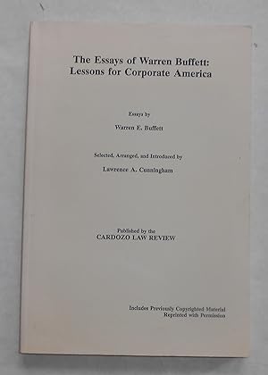 Seller image for The Essays of Warren Buffett - Lessons for Corporate America for sale by David Bunnett Books