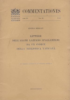 Bild des Verkufers fr Lettere dell'abate Lazzaro Spallanzani da un codice della Biblioteca Vaticana zum Verkauf von Romanord