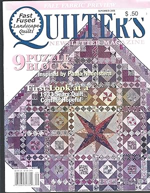 Seller image for Quilter's Newsletter Magazine: the Magazine for Quilt Lovers {Volume 37, Number 7, September 2006} for sale by Vada's Book Store