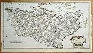 Antique Map KENT, Robert Morden, original hand coloured map 1695