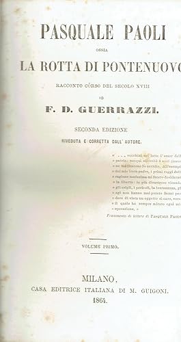 Bild des Verkufers fr Pasquale Paoli, ossia La rotta di Pontenuovo : racconto corso del secolo 18. zum Verkauf von Romanord