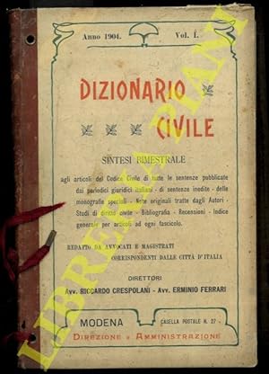 Dizionario Civile. Sintesi bimestrale. Anno 1904. Vol. I.