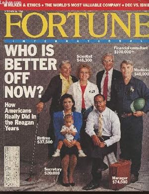 Imagen del vendedor de Fortune international Vol 118 N8- October 10, 1988-Sommaire: Are you better off than in 1980?- Toward two societies?- don't slow down the job machine- Junk bonds after the milken mess- Mike's Midas touch- Ethics and the master of the Universe- Keeping up a la venta por Le-Livre