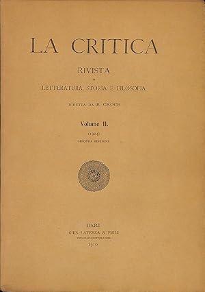 La Critica. Rivista di letteratura, storia, e filosofia. Vol. II, 1904