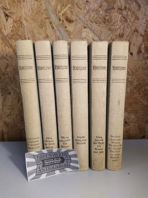 Image du vendeur pour William Shakespeare [6 Bd.]. Der Kaufmann von Venedig. Die Komdie der Irrungen. Viel Lrm um nichts. Was ihr wollt / Othello. Knig Lear. Macbeth / Wie es euch gefllt. Das Wintermrchen. Der Sturm / Knig Heinrich der Vierte. 1. und 2. Teil. Romeo und Julia / Knig Richard der Dritte. Hamlet / Julius Caesar. Coriolanus. Ein Sommernachtstraum. mis en vente par Druckwaren Antiquariat