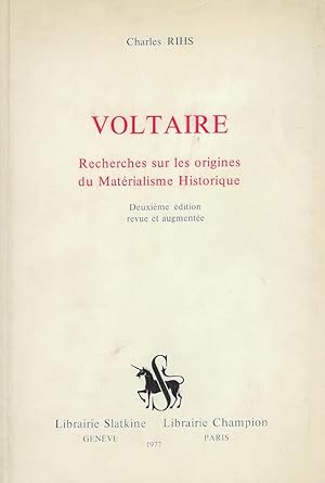 Bild des Verkufers fr Voltaire: recherches sur les origines du matrialisme historique zum Verkauf von Romanord