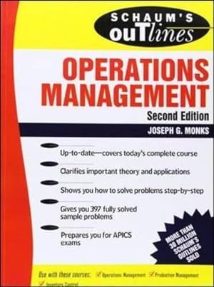 Immagine del venditore per Schaum's Outline of Operations Management (SCHAUMS' BUSINESS ECONOMICS) venduto da WeBuyBooks