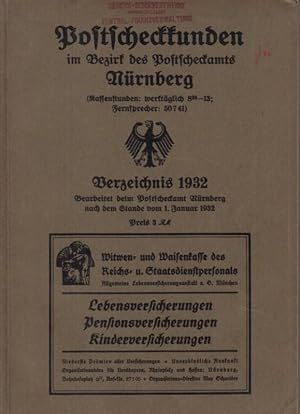 Postscheckkunden im Bezirk des Postscheckamts Nürnberg. Verzeichnis 1932 ; Stand 1. Januar 1932.