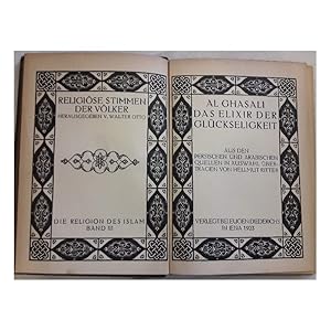 Imagen del vendedor de AL GHASALI - DAS ELIXIR DER GLUCKSELIGKEIT( 1923) a la venta por Invito alla Lettura