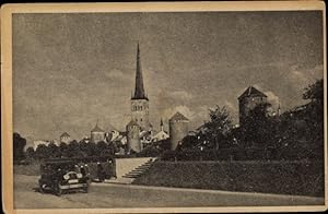 Ansichtskarte / Postkarte Tallinn Reval Estland, Der Platz der Türme, Die Olaikirche