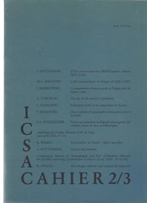 Cahier 2/3. ICSA. September 1984.