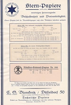 Stern-Papiere vereinigen hervorragende Beschaffenheit und Preiswürdigkeit. Original-Prospekt mit ...