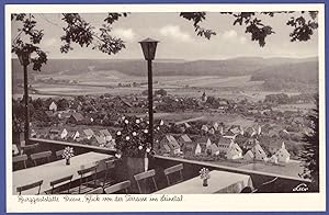 AK Burggaststätte Greene, Inh. Fr. Lucas, Blick von der Terrasse ins Leinetal, ungelaufen