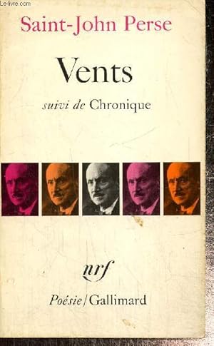 Bild des Verkufers fr Vents, suivi de Chronique zum Verkauf von Le-Livre