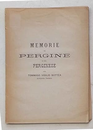 Immagine del venditore per Memorie di Pergine e del Perginese. venduto da S.B. Il Piacere e il Dovere