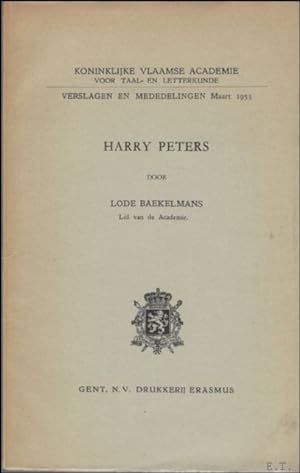 Image du vendeur pour HARRY PETERS. **met paraaf van Baekelmans** mis en vente par BOOKSELLER  -  ERIK TONEN  BOOKS