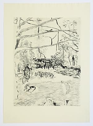Pierre Bonnard, Radierung, Le parc Moneceau Paris 1937