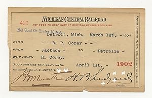 Michigan Central Railroad pass