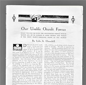 Seller image for Our Usable Occult Forces for sale by Legacy Books II