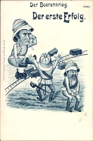 Litho Der Boerenkrieg, Der erste Erfolg, Spielzeugeisenbahn, Karikatur - BBundOL 6063