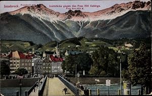Bild des Verkufers fr Ansichtskarte / Postkarte Innsbruck in Tirol, Stadt gegen das Frau Hitt Gebirge zum Verkauf von akpool GmbH