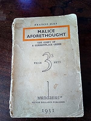 Immagine del venditore per Malice Aforethought venduto da Johnston's Arran Bookroom