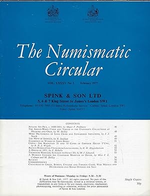 Seller image for The Numismatic Circular. Volume LXXXV, n°2 February 1977 for sale by Librairie Archaion