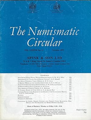 Seller image for The Numismatic Circular. Volume LXXXVII, n°11 November 1979 for sale by Librairie Archaion