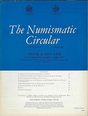 Seller image for The Numismatic Circular. Volume LXXXIX n°2 February 1981 for sale by Librairie Archaion