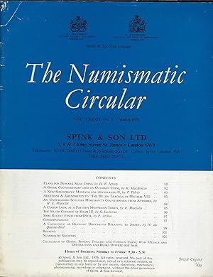 Seller image for The Numismatic Circular. Volume LXXXIV, n3 March 1976 for sale by Librairie Archaion