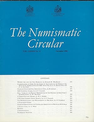 Bild des Verkufers fr The Numismatic Circular. Volume LXXXIX n11 November 1981 zum Verkauf von Librairie Archaion