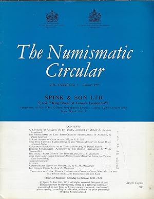 Seller image for The Numismatic Circular. Volume LXXXIII n°1 January 1975 for sale by Librairie Archaion