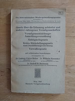 Gesetz über die Erfassung arisierter und anderer entzogener Vermögenschaften - Vermögensentziehun...