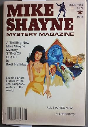 Immagine del venditore per Mike Shayne - Mystery Magazine (Pulp Digest Magazine); Vol. 49, No. 6 ; April 1985 Published by Renown Publications Inc.; - The Sting of Death by Brett Halliday; venduto da Comic World