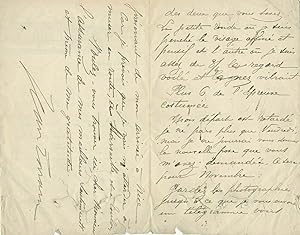 Jean LORRAIN 4 lettres Madame de Thèbes 1 lettre sur photographie portrait