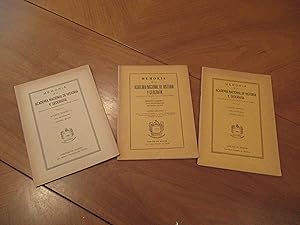 Imagen del vendedor de Memoria De La Academia Nacional De Historia Y Geografia, Segunda Epocha, Boletin Numero 2 + 3 + 7 (Three Volumes) a la venta por Arroyo Seco Books, Pasadena, Member IOBA