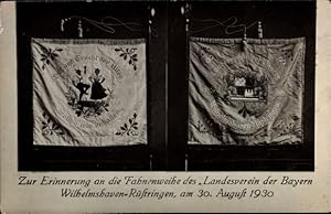 Seller image for Ansichtskarte / Postkarte Rstringen Wilhelmshaven in Niedersachsen, Erinnerung Fahnenweihe Landesverein Bayern, 1930 for sale by akpool GmbH