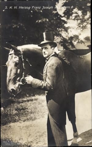 Ansichtskarte / Postkarte Herzog Franz Joseph in Bayern, Portrait mit Pferd