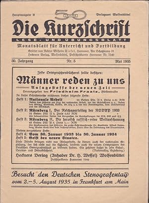 Die Kurzschrift: Lese - und Übungsblatt 50. Jahrgang 1935: Nr.5